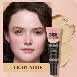 Full Coverage Concealer for Circles, Tattoo Cover Up & Colour, Long-Lasting Under Eye Concealer for All Skin Types，Seamlessly Blends into Fair Skin without Looking Cakey or Stark(Light Nude)