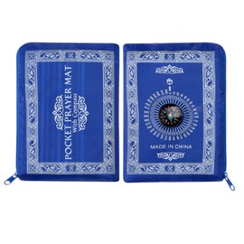 HAHTGSO Prayer Rug, Prayer Rug Muslim Travel Prayer Mat Pocket Prayer Mat, Pockets Prayer Rug Mat Pockets Prayer Rug Mat Muslim Sets Islam Prayer Mat Travel Essentials 60x100cm Blue