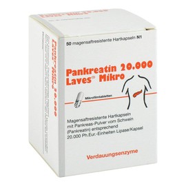 Pancreatin 20,000 Laves Micro Gastric Juice Capsules, Pack of 50