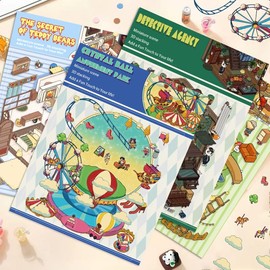 9 Pieces 3D Sticker Scenes etc. Miniature Room Sticker Book, Suitable for Children Adults to Make Their own House Stickers as Gift Stickers