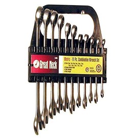 Great Neck 11-Piece Large Metric Wrench Set, 6mm-19mm, Chrome Plated, Heat Treated Steel, Includes: 6mm, 7mm, 8mm, 9mm, 10mm, 12mm, 13mm, 14mm, 15mm, 17mm, 19mm