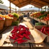 Ssmmam 20 peperoncini artificiali, verdure realistiche in plastica rossa per