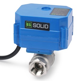 U.S. Solid 1/2" Motorized Ball Valve with US Plug 110VAC NSF Certified 304SS Electrical Ball Valve,Auto Return, Normally Closed