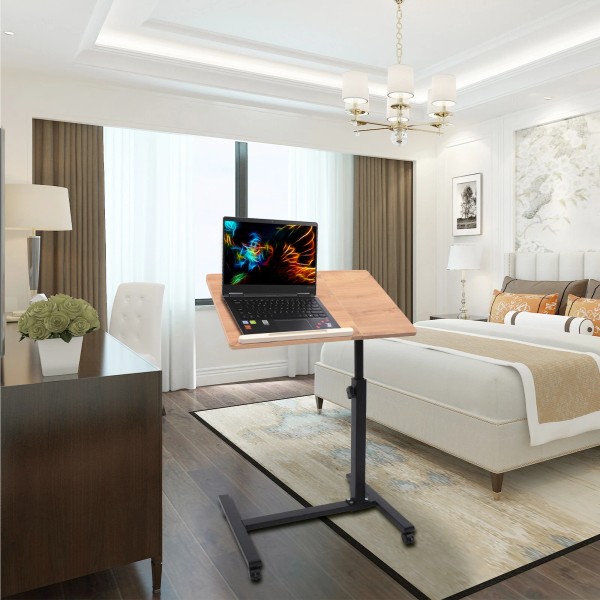 Laptop Desk Angle Height Adjustable Rolling Cart Over Bed Hospital