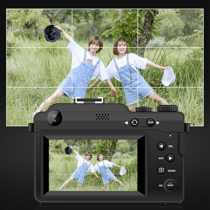 4K Digital Camera Front Rear Dual Lens 48 Megapixels 18X