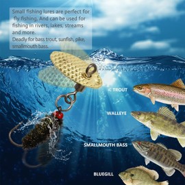 Dovesun Fly Fishing Lures Fly Fishing Flies Wet/Dry Fishing Lures Fly Fishing Accessories With Fishing Spinner For Bass Sunfish, Pike Hook 14# 10pcs