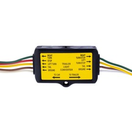 United Pacific Trailer Light Converter - 5-Wire to 4-Wire - 18G Bonded - Flat 4-Way Connector - Model 90620