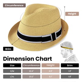 Fedora Hats for Women Mens Fedoras Women's Sun Hats Womens Beach Hat Straw Fedora Hats for Men Sun Protection Mens Hats Fedora, Dark Beige SM