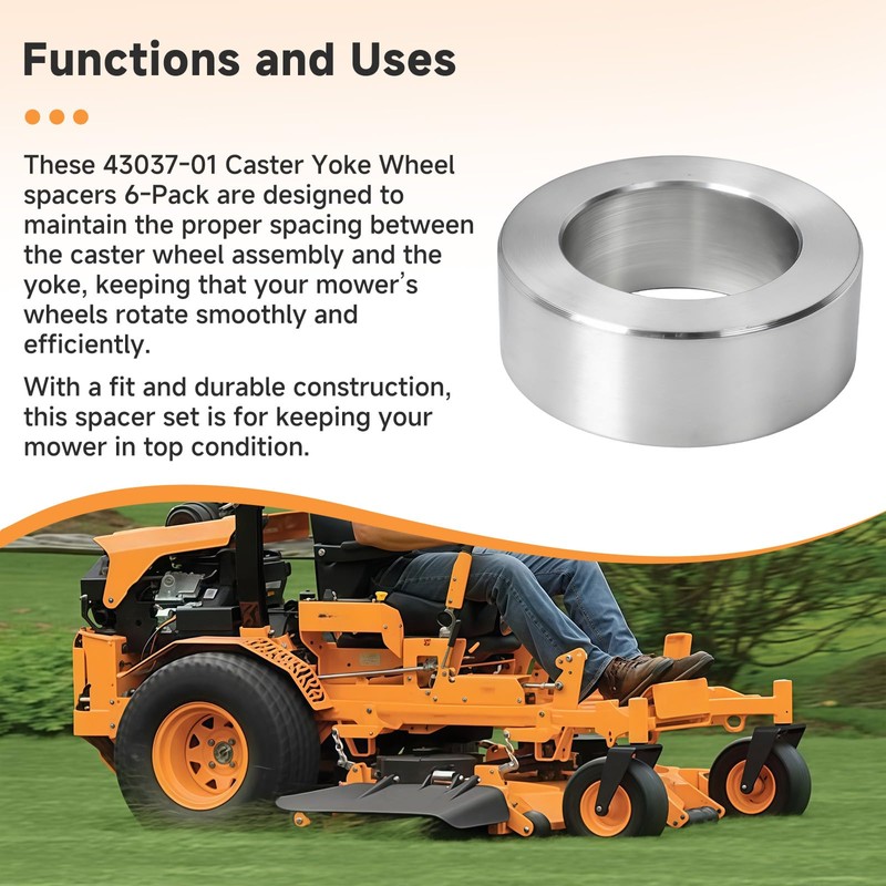 43037-01 Caster Yoke Wheel Spacer Compatible with Scag, 6-Pack