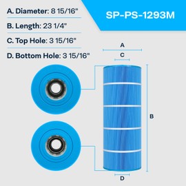 SpiroPure Replacement for Hayward CX1200RE Unicel C-8412 C-8412AM Pleatco PA120 PA120-M Filbur FC-1293 FC-1293M Waterway 817-0125N Blue Media Hot Tub Spa Pool Cartridge