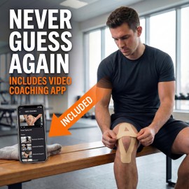 Kinesiology Tape-Incredible Support for Athletic Sports and Recovery + Free Taping Guide - Pre-Cut 2 inch 50 feet (Desert Beige + Free Taping Guide, 1 Pack)