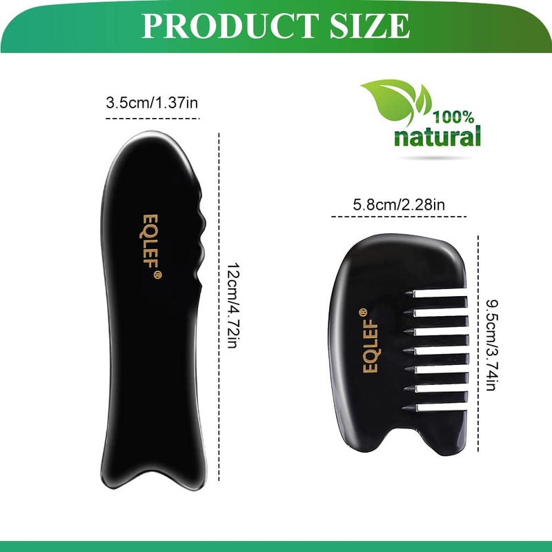 EQLEF Gua Sha Massage Tools, Horn Gua Sha Comb and