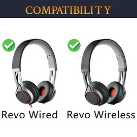 SOULWIT Professional Earpads Cushions Replacement for Jabra Revo Wireless/Wired Headphone, Ear Pads with Softer Protein Leather, Noise Isolation Foam - Black