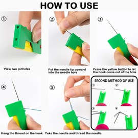 Automatic Needle Threaders, Reusable Needle Threader for Hand Sewing, Small Needle Eye Sewing Machine Needle Threader, Easy Self Threading Auto Sewing Threaders, Quick Needle Threader for Hand Sewing and DIY for All Sewing Enthusiasts (6)