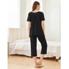 Ekouaer Capri Pajamas Short Sleeve Mumu Pjs Sets 2 Pieces