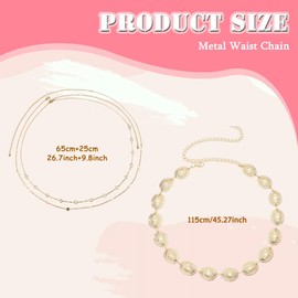 Gold Women's Western Metal Concho & Daisy Chain Belt - Vintage Adjustable Hollow Out Waist Links for Jeans or Dresses