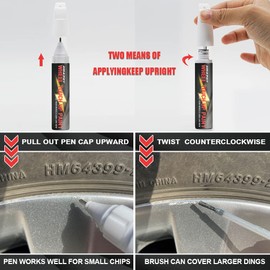 SMAPHY Silver Rim Touch Up Paint, Wheel Scratch Repair Touch Up Paint Pen, Silver Car Rim Paint for Wheel Repair, Universal Color Satin Silver for Rims (Light Silver)