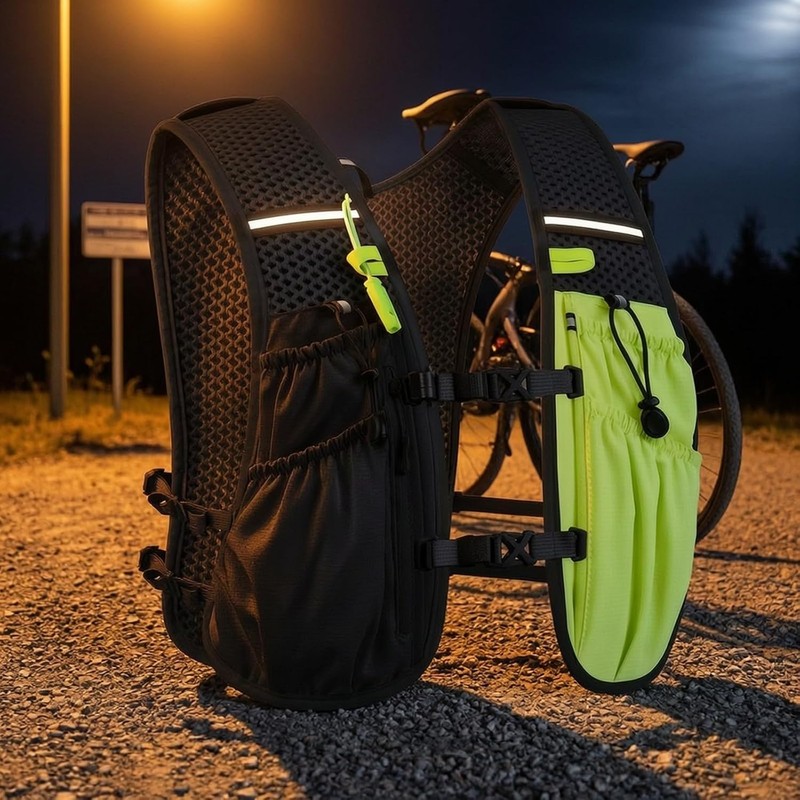 Mochila Poliéster Unisex Reflectante, Mochila con Paneles Malla Transpirable, para
