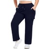 FOREYOND Plus Size Sweatpants for Women Wide Leg Cargo Sweat