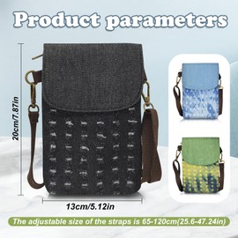 AfitLulu Women's Canvas Holey Shoulder Bag with Removable Wrist Strap, 3 Pockets Crossbody Bag with Removable Shoulder Strap and Zip, black