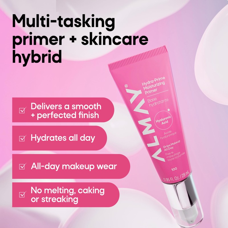 Almay Hydra-Prime™ Moisturizing Primer, Hydrating, Long-Lasting Makeup, Cruelty-Free, Skin-Smoothing, 100,