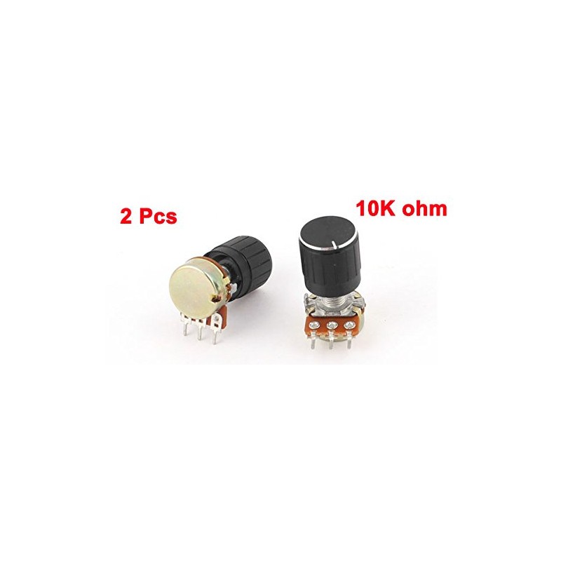 uxcell 2 Pcs B10K 10K Ohm 13mm Rotating Shaft Audio