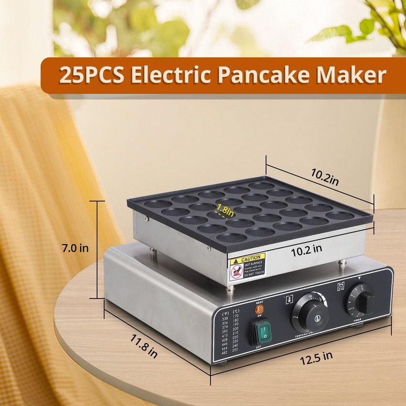 Mini Muffin Maker, 50 Hole Stainless Steel Electric Muffin Maker