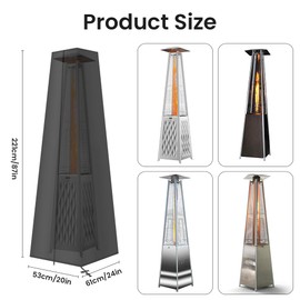 AOOWU Patio Heater Cover, Outdoor Heavy Duty 210D Oxford Fabric, Waterproof Windproof UV Protection, Triangle Tall Heater Covers for Indoor Outdoor Pyramid Patio Garden Heater Cover