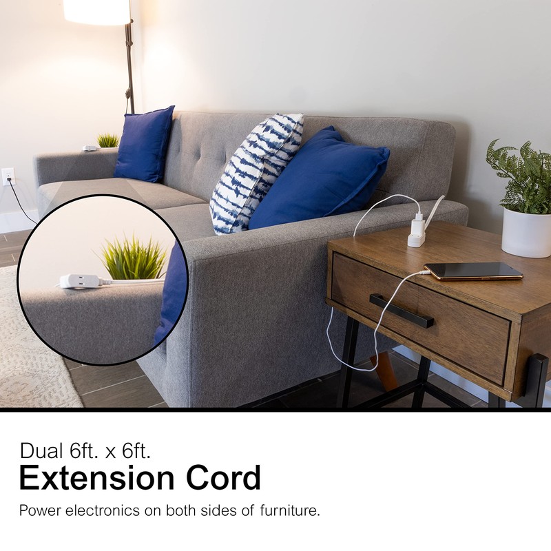 Ge 50657 Extension 12ft 3 contactos 2 en 1, Color