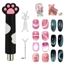 Sun&Beam Nails Cat Claw Magnet Nail Magnet for Cats Eye Gel Heart Rabbit Light Effect with 2 Attachments Nail Art Tools