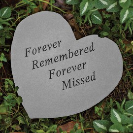 Forever Remembered Forever Missed Memorial Stone - Heart Shaped