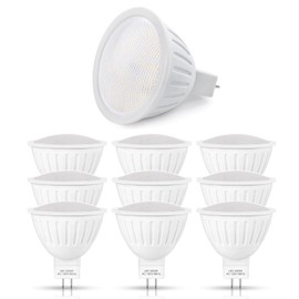 MR16 led Bulbs with GU5.3 Base, 50W Halogen Bulbs Equivalent, 5000K Daylight White 5W 500LM, 120Volts Dimmable Flood Light for Living Room, Restaurant, Hotel, Library, Office, Meeting room-10 Packs