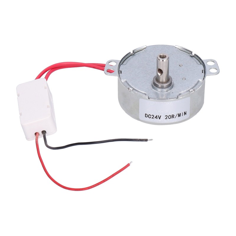 DC Motor 20RPM CCW/CW 4W 24V Horizontal Hole Tapping Shaft