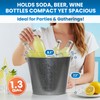 PLEXON Galvanized Metal Ice Bucket for Parties Coctail Bar Restaurant
