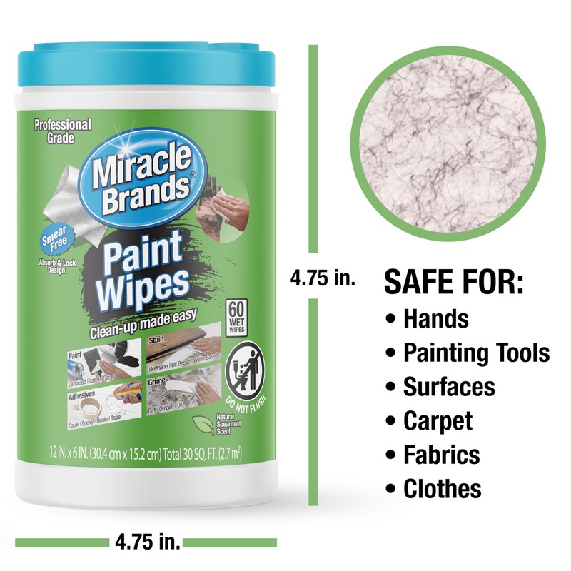 MiracleWipes for Paint Prep & Cleanup, Remove Tough Grime Build-Up,