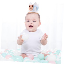 ULTECHNOVO Cute Bear Birthday Crown Headband Birthday Party Hat Comfortable Non Woven for Decorations and Memorable Photo Moments