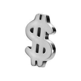 PIERCINGLINE Titanium Screw Attachment with Male Thread 0.9 mm Dollar Sign Piercing Attachment Replacement Choice of Colours, Titanium