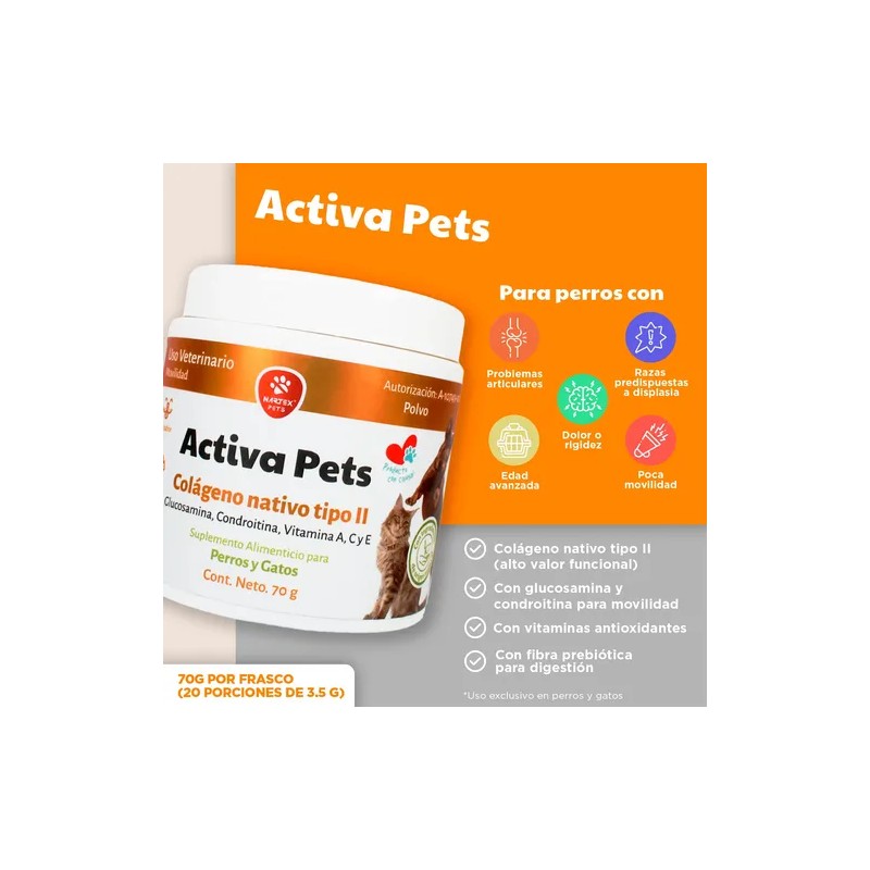 Suplemento Alimenticio Para Perros/gatos Con Colágeno 70g