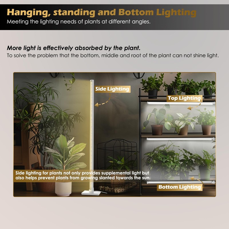 Standing Grow Light with Auto-Timer, 36W Vertical Grow Lights for