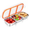 Shimmerz Stainless Steel Snack Container, Reusable 3 Compartment Spice Box