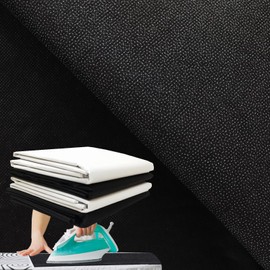 Fusible Interfacing Fabric Black Non Woven One Sided Granular Glue Iron on Interfacing Iron on Fabric Nonwoven Interfacing Interfacing for Sewing Iron on Thin and Light Weight（100 cm * 400 cm）