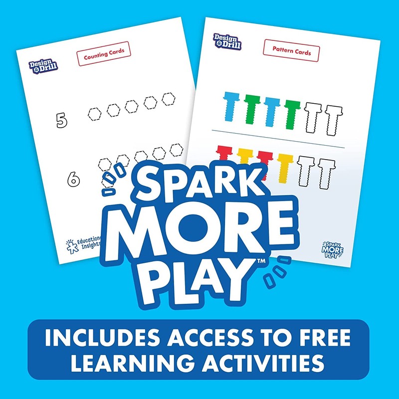 Educational Insights Design & Drill Sparklebot Robot Toy, 23-Piece Set,