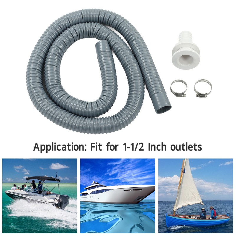 Bilge Pump Hose Fast Flow Rate Grey Flexible Leak Proof