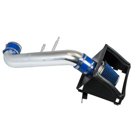 Cold Air Intake Airflow Inductions System with Heat Shield Kit + Filter Combo BLUE Compatible For 15-20 F-150 5.0L V8