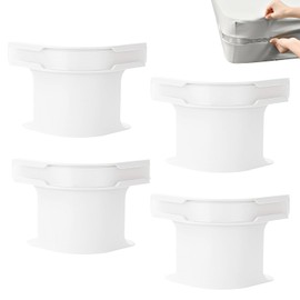 Shoyisenka 4 Pcs Sheet Holders for Corners, Adjustable Bed Sheet Holder, Heavy Duty Elastic Corner Fasteners with Lock Strips, Fitted Sheet Tightener & Mattress Grippers (White)