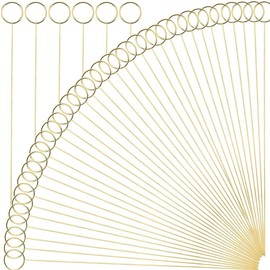 H&W 12" Floral Place Card Holder,40Pcs Metal Wire Table Number Holders,Gold Ring Shape Photo Holders for Centerpieces,Picture Menu NOTO Memo Clips for Wedding,Birthday,Party