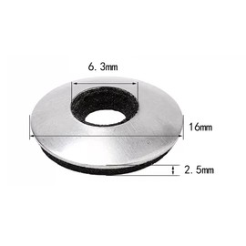 Oneyijun 20 Pcs Sealing Washers 304 Stainless Steel Neoprene EPDM Bonded Sealing Gasket Composite Waterproof Washers, 6.3mm ID, 16mm OD, 2.5mm Thickness