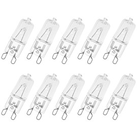 SQXBK 10PCS 120V 40W G9 Halogen Light Bulbs Dimmable Long Lasting G9 Bulb for Chandeliers, Microwave Oven, Range Hood Lights Warm