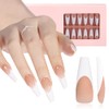 AILLSA Uñas Postizas Francesas de Gel, 180 Unidades, Uñas Largas