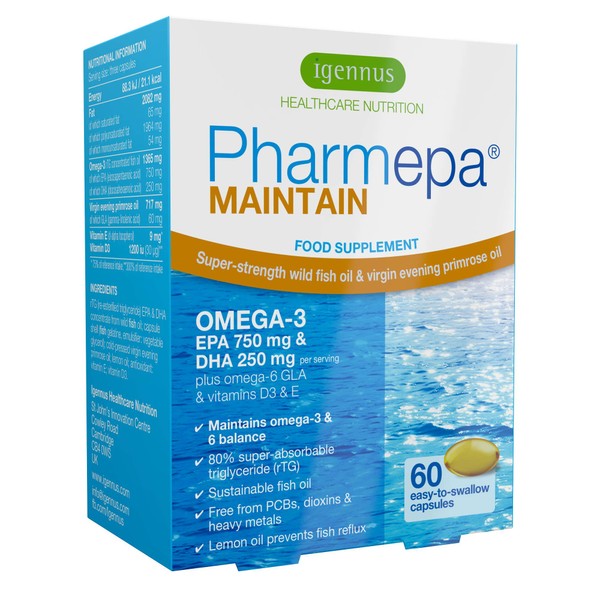 Pharmepa Complete EPA DHA rTG Omega 3 1000mg, High Potency Fish Oil Plus Omega 6 GLA Evening Primrose Oil, Lemon Flavor, 30 Servings